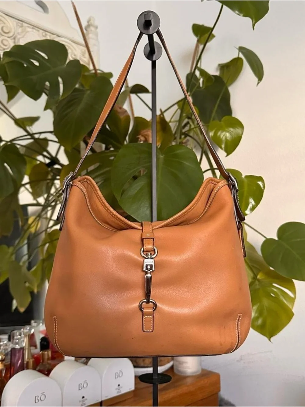 Y2k vintage Coach Tan Leather Hobo with Silver Buckle - Picture 1 of 8